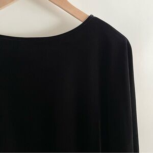 Talbots Black Velvet Top 3/4 Length Dolman Sleeve Reversible Neckline Size L